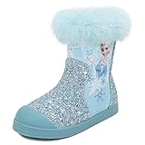  YOSICIL botas niña invierno Botines Calentar Botas de Nieve con polar PU Lentejuelas zapatos de Princesa Anti-Deslizante Suave Transpirable Montaña Senderismo