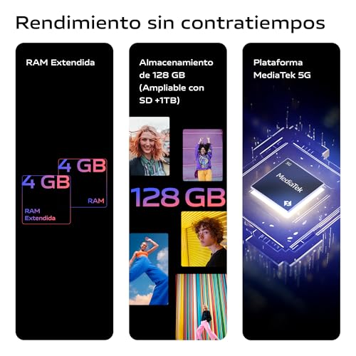 vivo Y28s Smartphone 5G, 4GB RAM+128GB ROM, Triple 50MP Cámara,5000mAh Batería,6.56''Pantalla de Alto Brillo HD+, IP54 Resistencia al polvo y agua, Diseño curvado 2.5D,Teléfono Móvil Android14, Marrón - Imagen 6