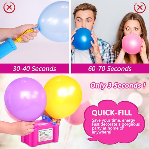 Image of IDAODAN Electric Balloon Pump, Portable Electric Balloon Blower Machine Inflator Air Pump for Party Decorations