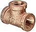 Merit Brass XNL106-04 Lead Free Brass Pipe Fitting, Tee, Class 125, 1/4" NPT Female (Pack of 25)
