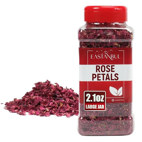Eastanbul Dried Rose Petals, 2.1oz, Premium Edible...