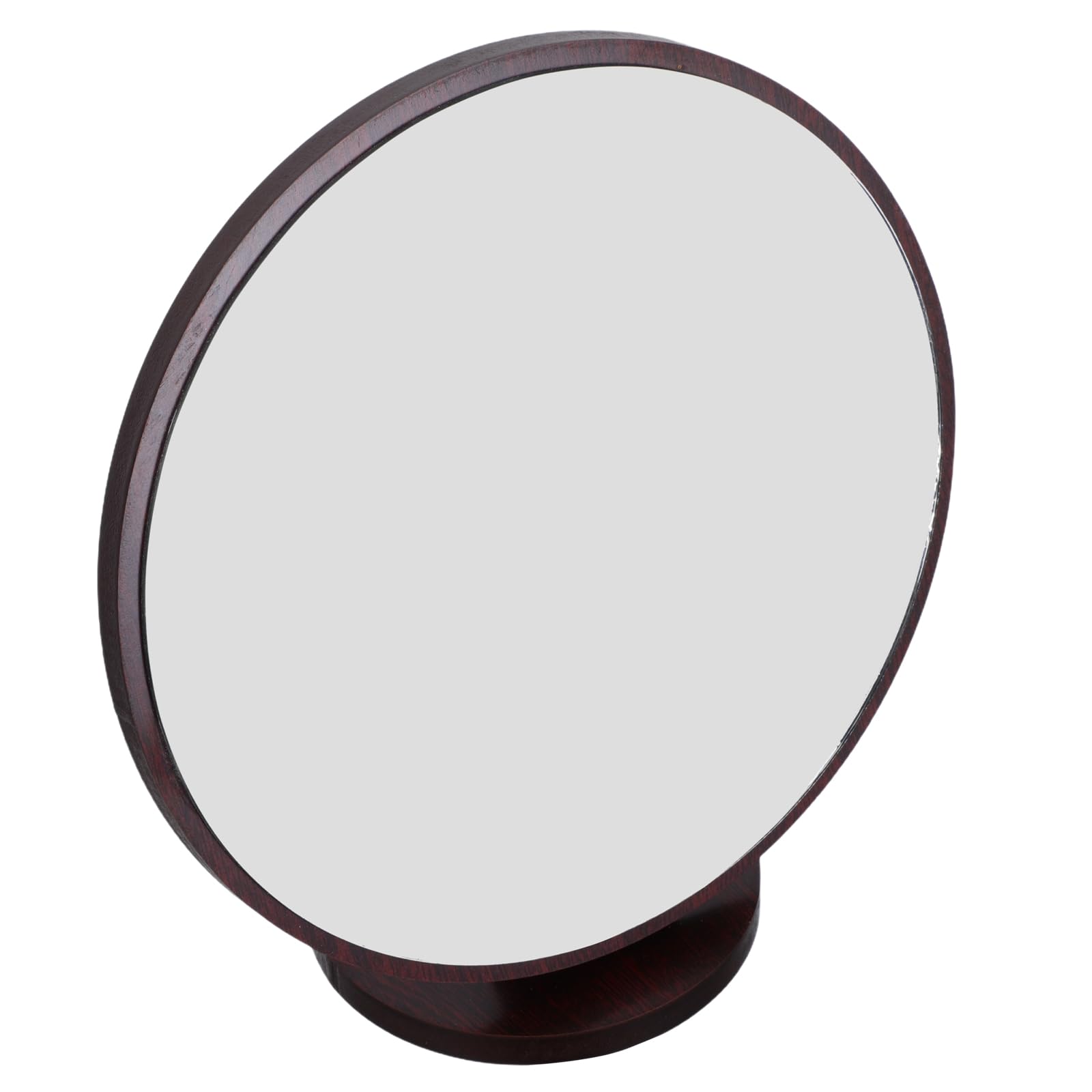 Espejo de maquillaje vintage de madera estable gracias a su base redonda decorativa para baño