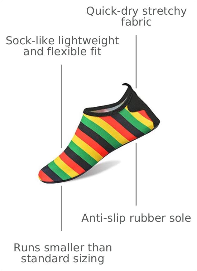 Image of Water Shoes for Women and Men Quick-Dry Swim Beach Shoes for Outdoor Surfing Yoga Exercise Jamaica Flag Caribbean Reggae Rasta