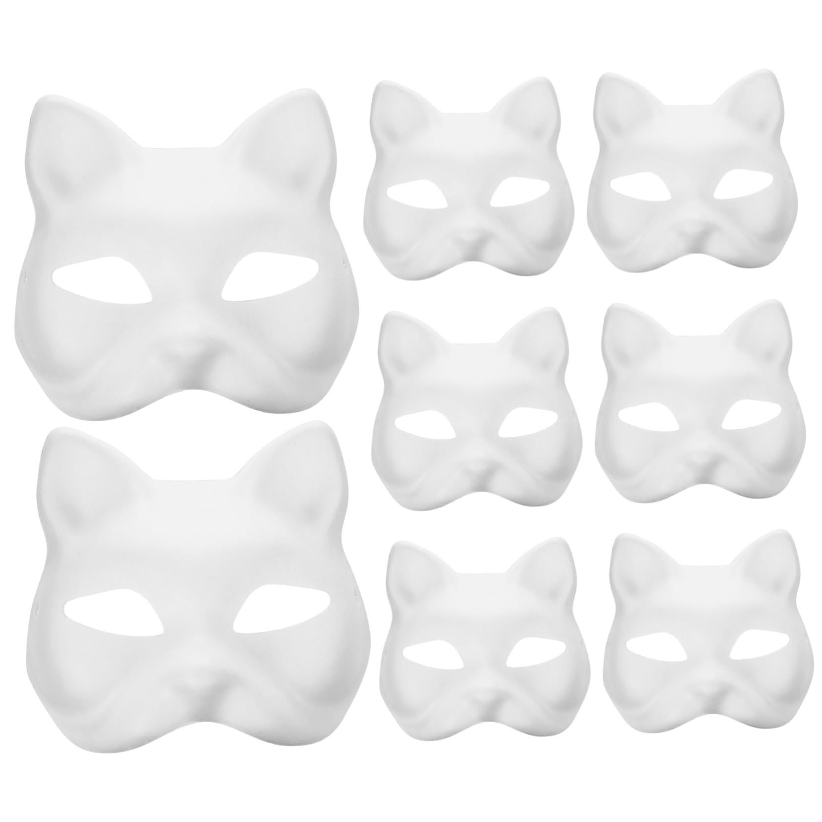 Hemoton Paint Your Own Cat Masks 8 Pack of Masquerade Masks for Boys and Girls and Adults Diy Craft Supplies