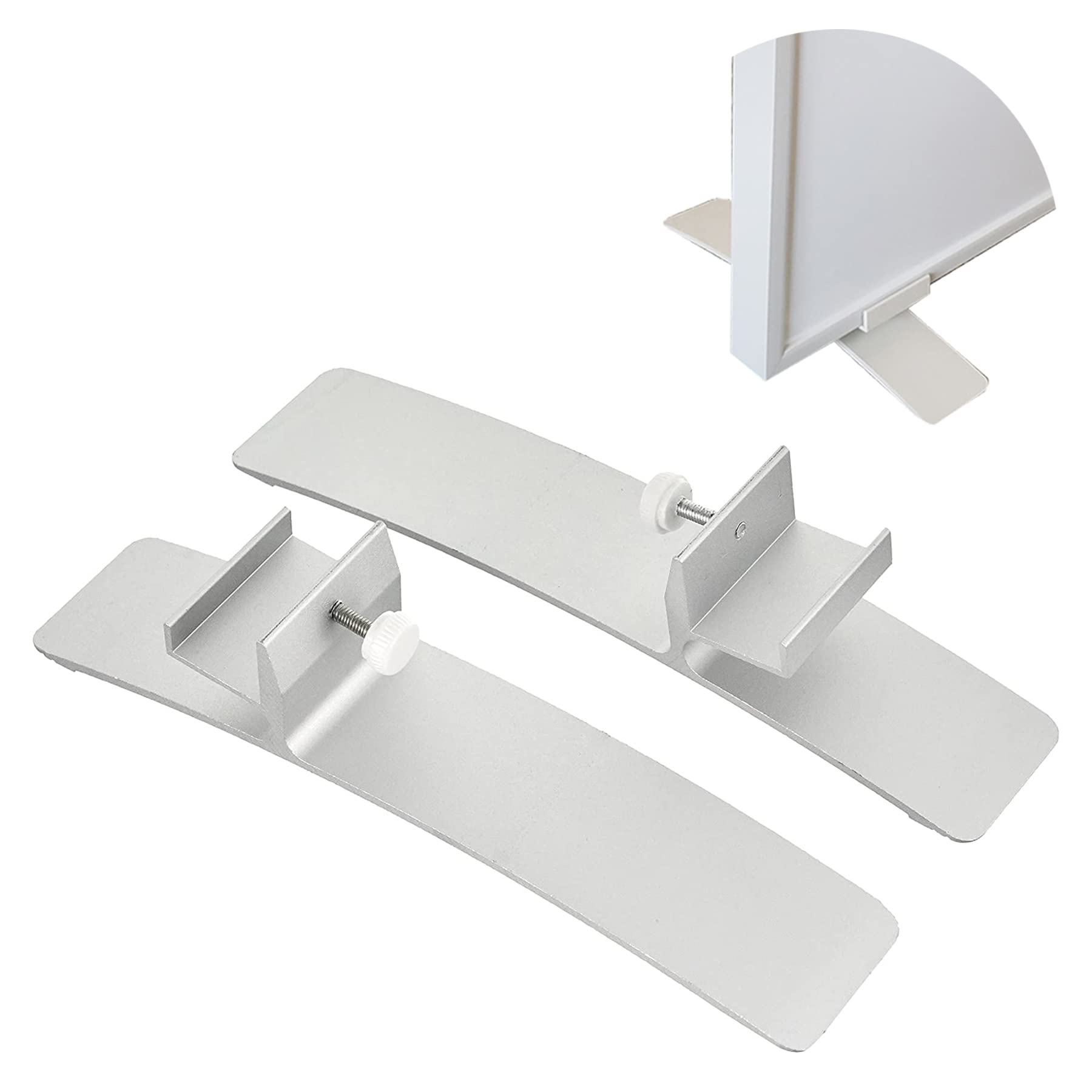 COLD FIGHTING Stands Feet for Infrared Heating, Infrared Heater Bracket Kit, Free-Standing, Floor Standing Feet Support Feet for Heating Panels, Flat Radiators, 2-Pack, Silver