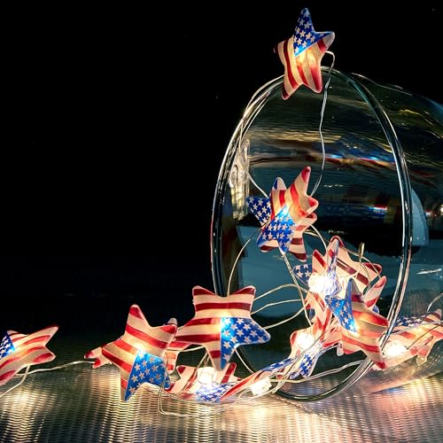 BlcTec-4th-of-July-Decorations-Red-White-and-Blue-String-Lights-with-20-LED-Big-Stars-Patriotic-Lights-Waterproof-Design-for-Indoor-Outdoor-Memorial-Day-July-4th-Decor BlcTec 4th of July Decorations Red White and Blue String Lights with 20 LED Big Stars Patriotic Lights Waterproof Design for Indoor Outdoor Memorial Day July 4th Decor