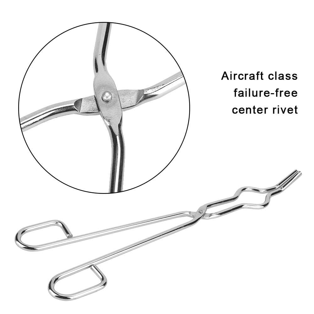 Pinze per crogiolo in acciaio inossidabile per laboratorio, Professionale Crogiolo Forcipe Morsetto Becher Pinze portapinze(250mm)