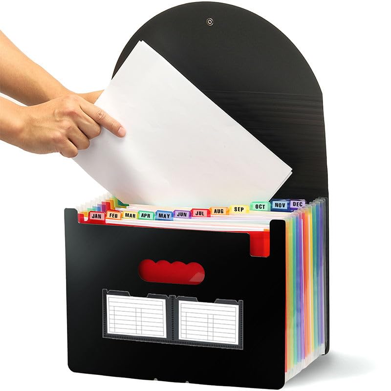 Image of Sumiko Expandable File Folder 13 Pockets | A4 Letter Size Document Organizer with Accordion Design | Portable Paper & Stationery Storage for Office, School & Home | Multicolor