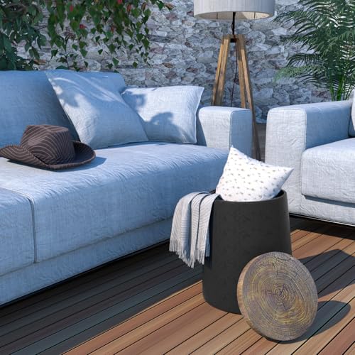 Chilihom PLG01010BK1-011-0 Outdoor Side Table With Storage,Cooler Side Table,Outdoor Patio Cooler,Outdoor Bar Table,Ice Cooler Stand,Portable Cooler Table Outdoor,Black Round Side Table thumb #3