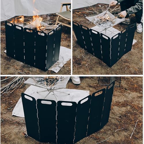 Parabrisas para estufa de campamento resistente a altas temperaturas con bolsa 6