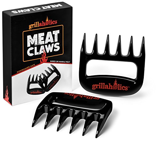 Product Image of the Grillaholics BBQ Meat Shredder Claws - Wolverine Style Ultra-Sharp Blades Quickly Lift Handle & Shred Meats - Best Dishwasher Safe Bear Claw Pulled Pork Meat Shredders in BBQ Grill Accessories (Black)