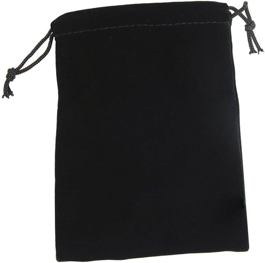 (10) Large Velvet Black Pouches With Drawstrings