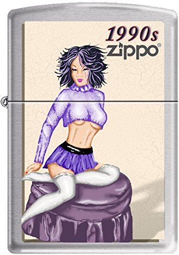 Encendedor Zippo Windy Vintage Azul Satinado miniatura 1