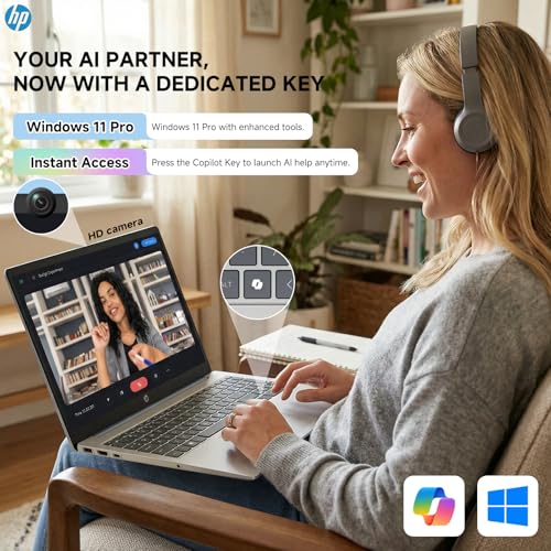 Image of HP 15.6 Touchscreen Laptop Windows 11 Pro, Intel 8-Core i3-N305 CPU, 15.6 FHD Touch, 16GB RAM, 512GB SSD, Fast Charge, Wi-Fi 6, HD Camera, Student & Business, Moonlight Blue,W /REDRAGON Accessories