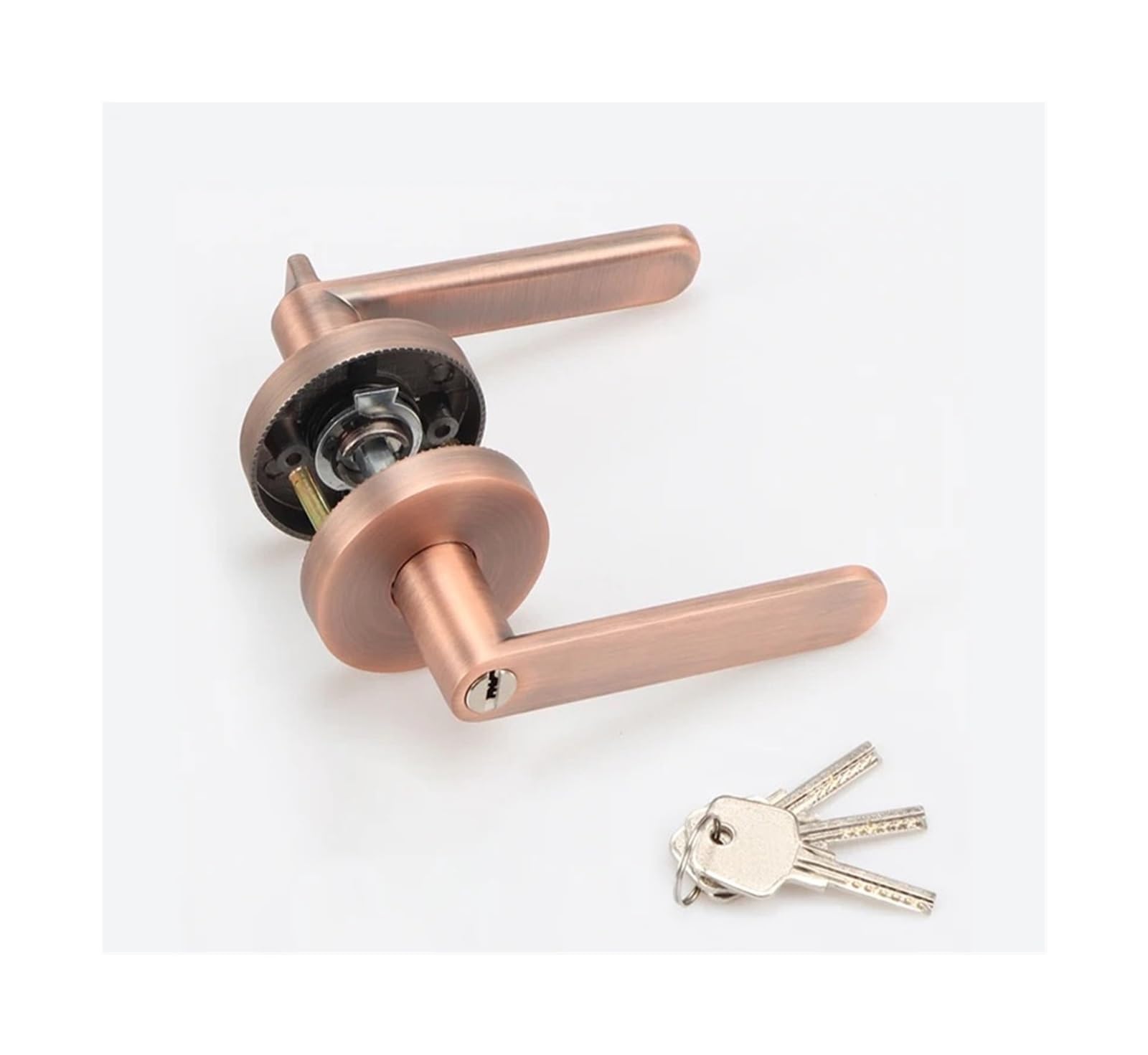 Sjloynwq Honggu- With Key Interior Door Lock Three-Pole Handle(Honggu- With Key)