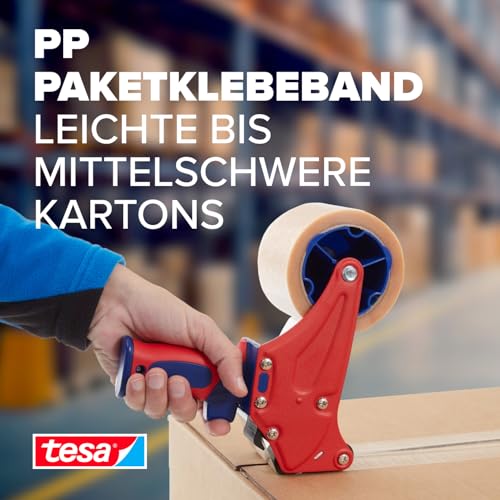 tesa tesapack 4280 PP Paketband im 6er Pack - Universal Klebeband zum Verpacken von Paketen und Kartons - transparent - 6 Rollen je 66 m x 50 mm