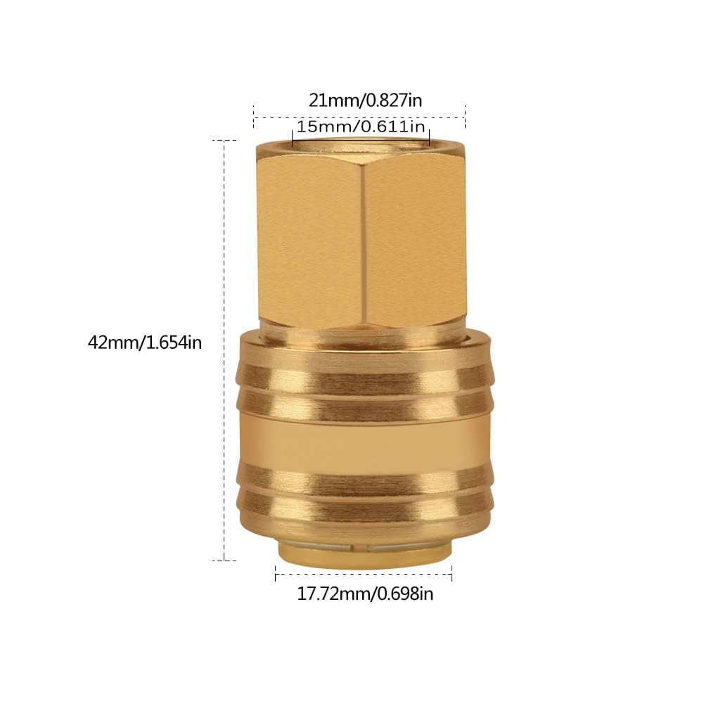 Acoplamiento de Aire Comprimido 3/8 Pulgadas, Conexión Rápida, Conector Hembra IG Latón Fitting