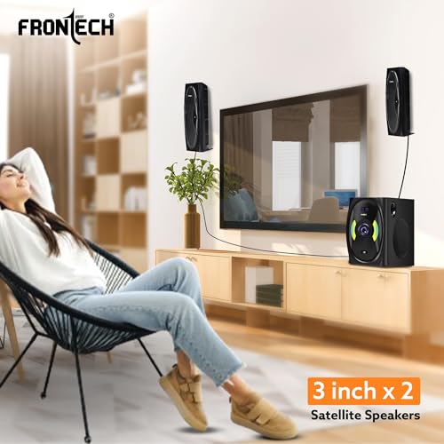 Image of FRONTECH SW-0142 2.1 Channel Bluetooth Speaker System - 70W, USB /BT /FM, LED Display, 1 Year Warranty | Black