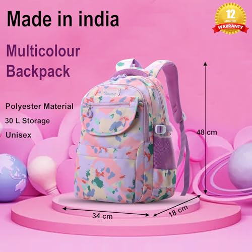 Image of Tinytot 30 Litre, Stylish & Trendy Water Resistant High Storage Multi-purpose School Backpack College Bag Travel Standard Backpack Bag For Boys & Girls, 2nd Standard Onward, 19 Inch