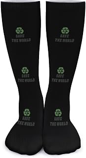 Lsjuee Save The World Unisex Compression Socks Thick High Socks Warmer Long Socks