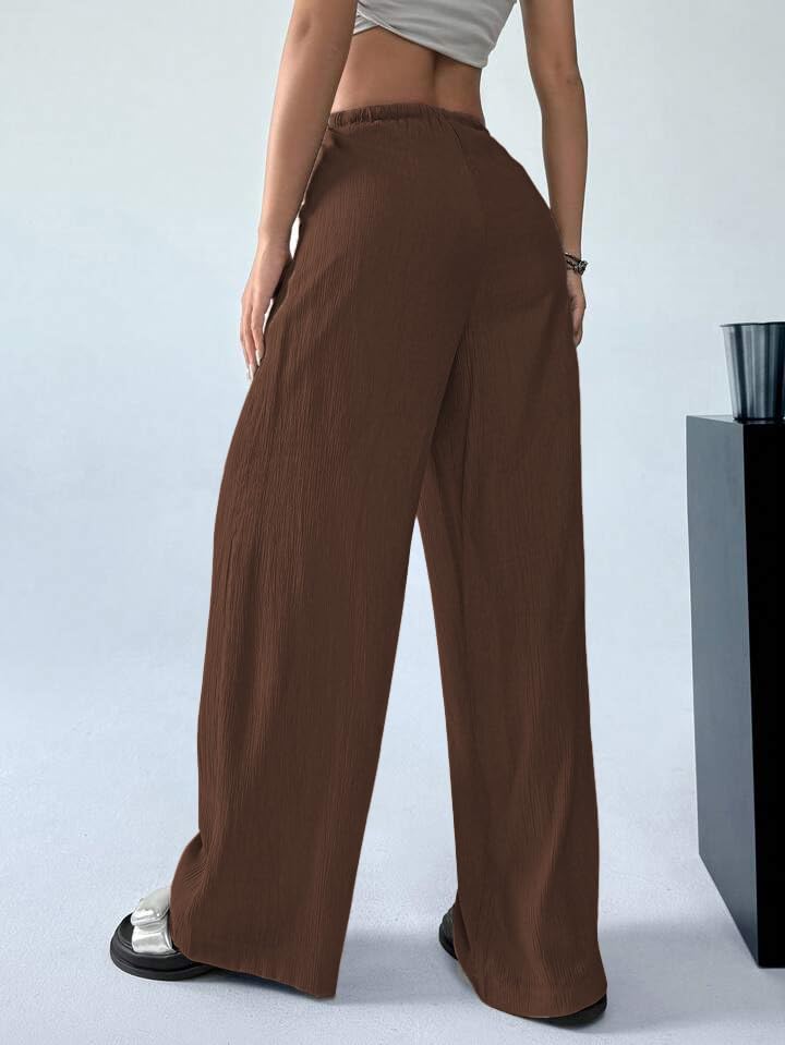 Image of GRECIILOOKS High Waist Trousers for Women - Flared Korean Style Formal Pants | Elegant Workwear for Office, College & Events (Available in Plus Size)