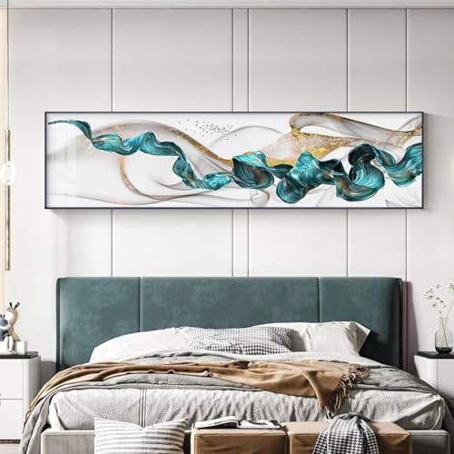 Bannière décorative maison toile abstraite soie fluide grand format