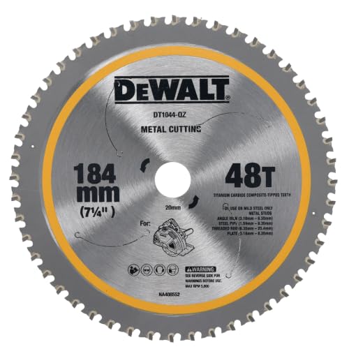 DEWALT - Lame de scie circulaire métallique pour scie circulaire DCS383, 184/20mm, 48dents, DT1044-QZ