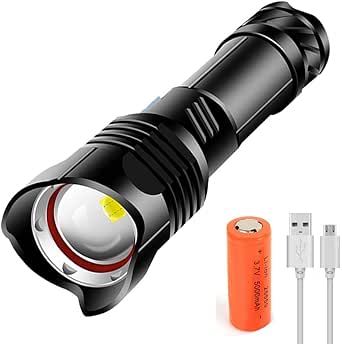 Super Bright LED Torch 800000 High Lumens Rechargeable Flashlight ...