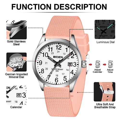 Image of LN LENQIN Mens Watches Analog Quartz Sports Unisex 30M Waterproof Nurse Watch for Men Women Medical Professionals Military Time with Second Hand Glowing Easy to Read Dial