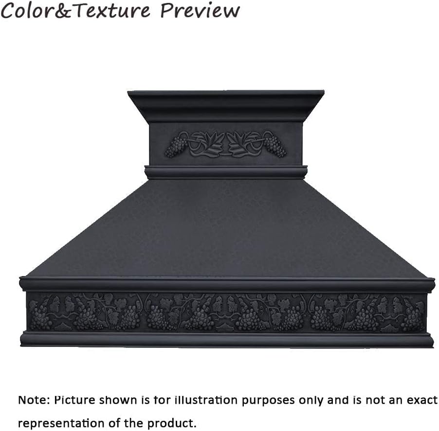 SINDA Classic 16 Gauge Solid Copper Kitchen Range Hood with High Airflow Centrifugal Blower, Stainless Steal Vent Liner and Internal Motor, Baffle Filter, 30"W x 30"H, Island Mount, H10BALOI3030