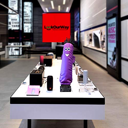 Image of LookOurWay Air Dancers Mini Inflatable Tube Man Set - 29 inch Wacky Waving Inflatable Tube Guy with Blower for Desktop Advertising - Purple