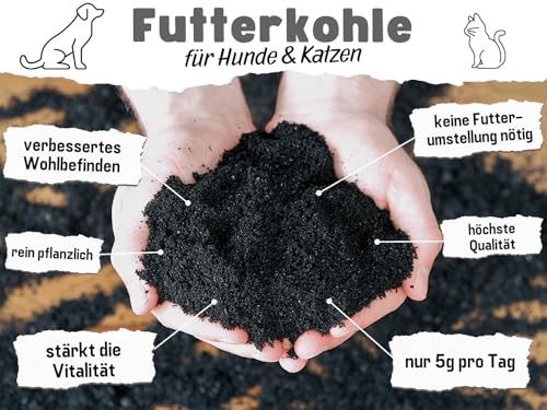 Futterkohle für Hunde (2000g) – ohne Zusätze | von keep it grün | perfekte Körnung zur Futterbeigabe | kann Schad- und Giftstoffe binden | rein pflanzlich