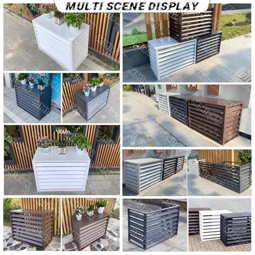 Cache-climatiseur alu gris avec top 110x60x80cm pour unité extérieure - 8