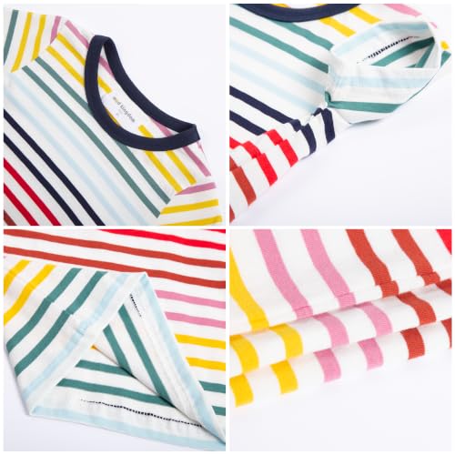 Image of Mud Kingdom T-Shirt for Boys Short Sleeve Plain Cotton Classic Summer Casual Stripe