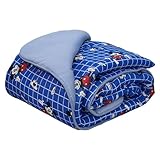 Edredom Estampado 1 Peça Portallar Disney Hey Mickey/Azul Jeans Solteiro