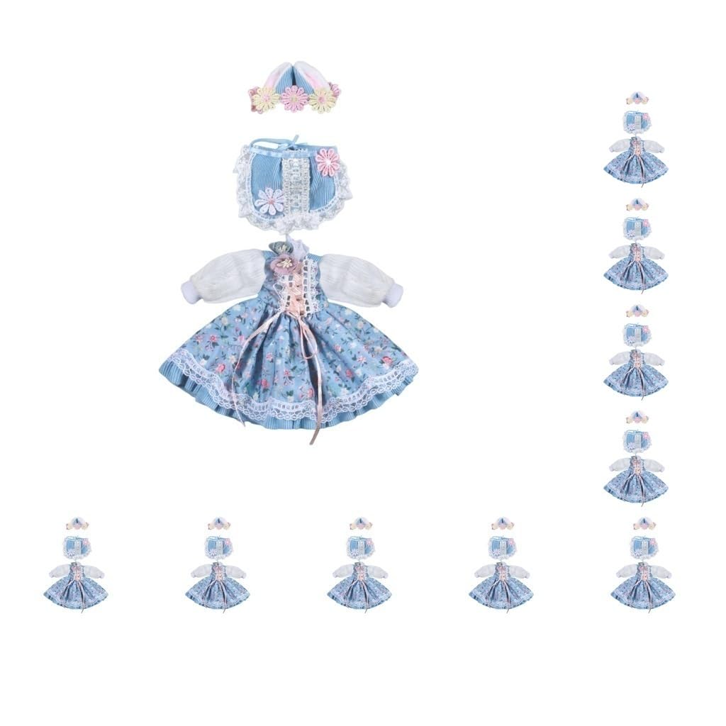 Juego de 10 conjuntos de ropa de muñeca de vestir trajes colecciones de moda para muñeca bebé de 30 cm azul manga larga