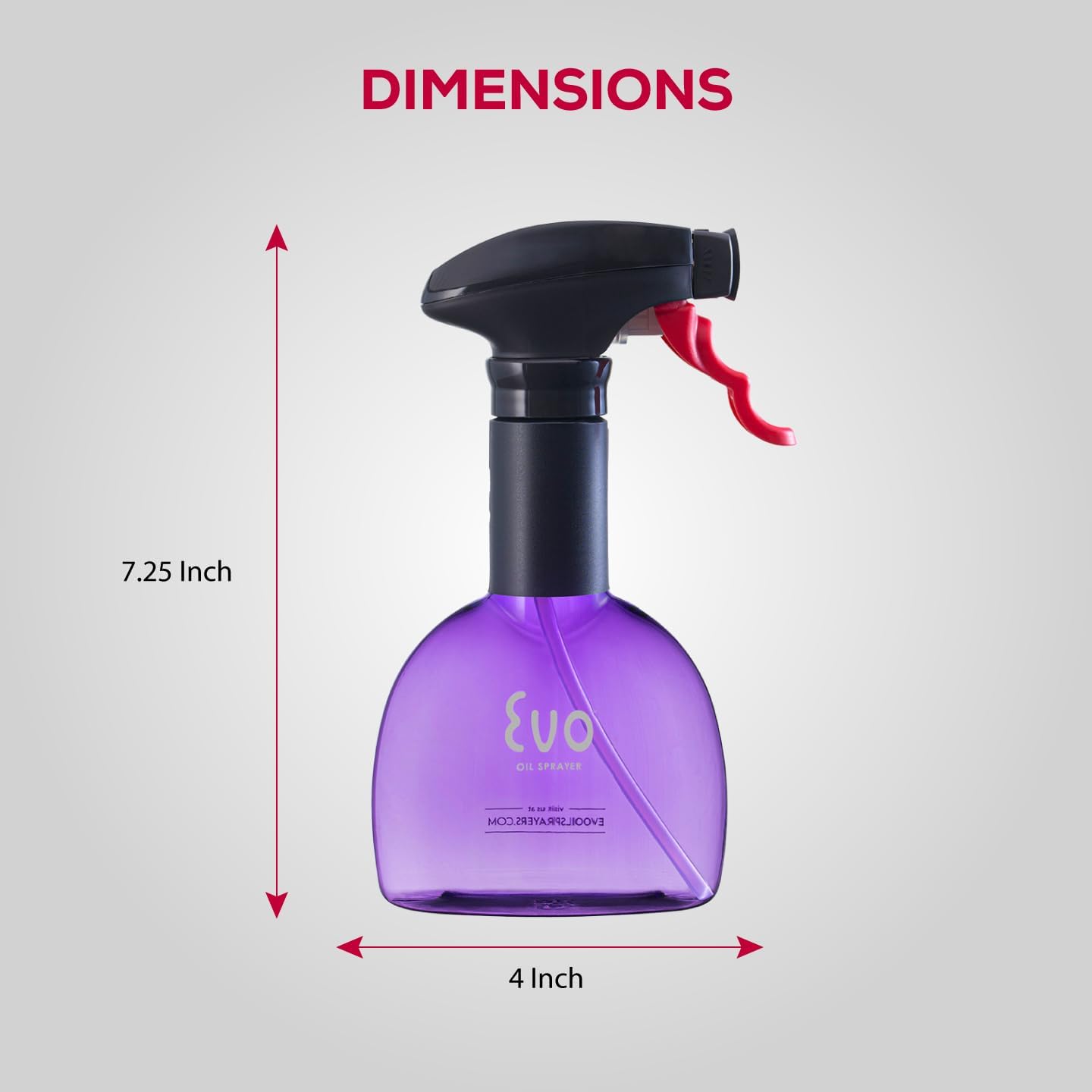 Evo Oil Sprayer Minis, Non-Aerosol for Olive, Cooking Oils, and Vinegars, Purple, 8-Ounce Capacity, Set of 2 image 5