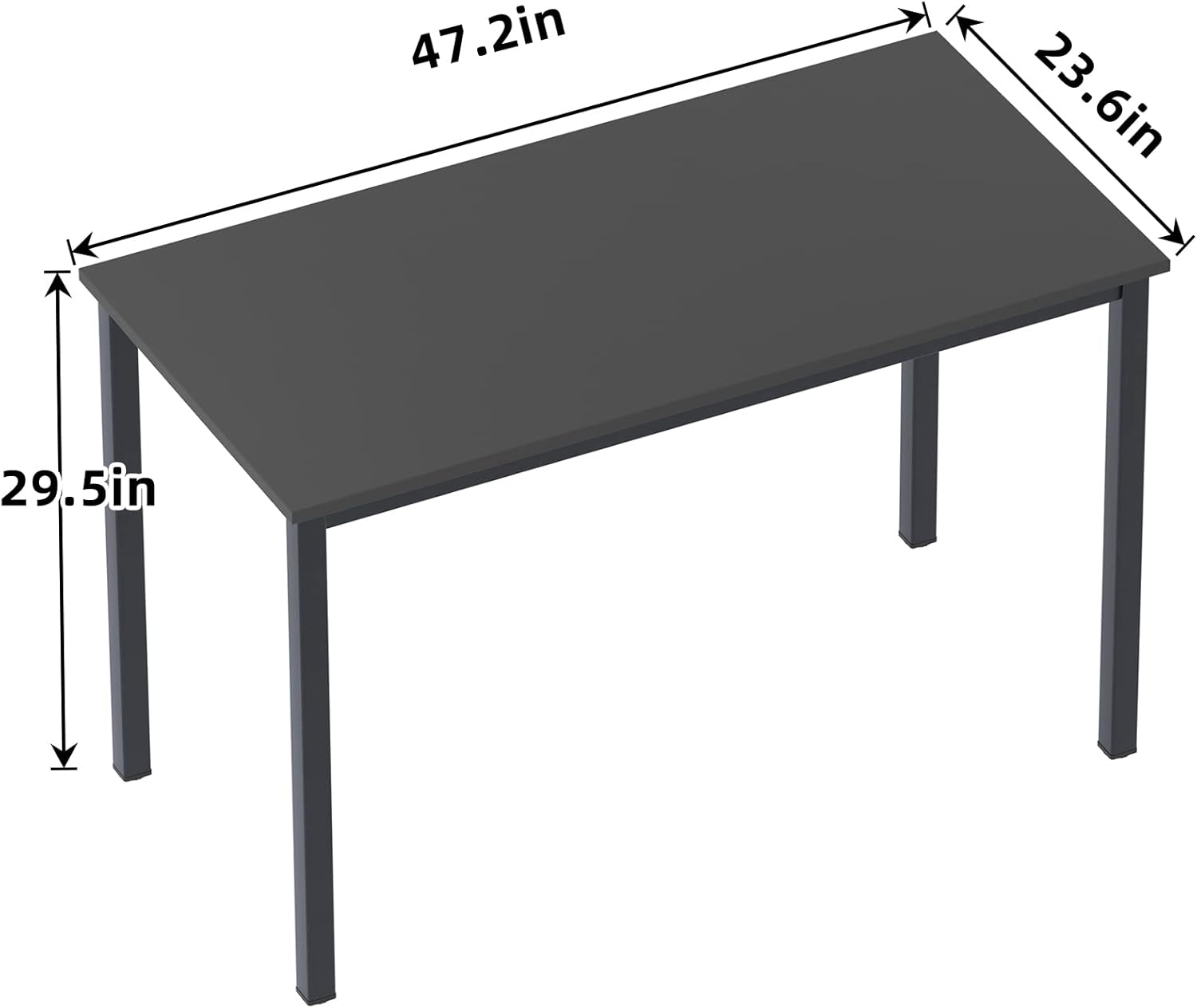 sogesfurniture Computer Desk 47 inches Large Office Desk Computer Table with BIFMA Certification Sturdy Office Desk Writing Desk,Black BHUS-AC3CB-120