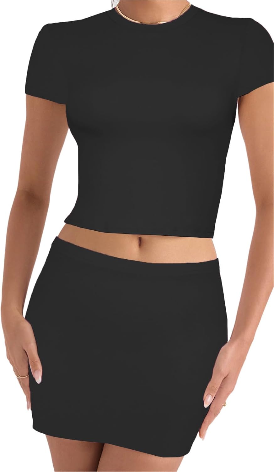 Women's Two Piece Skirt Set - Summer Casual High Waisted Y2K Mini Bodycon Pencil Skirts and Crop Tops Outfits - Image 6