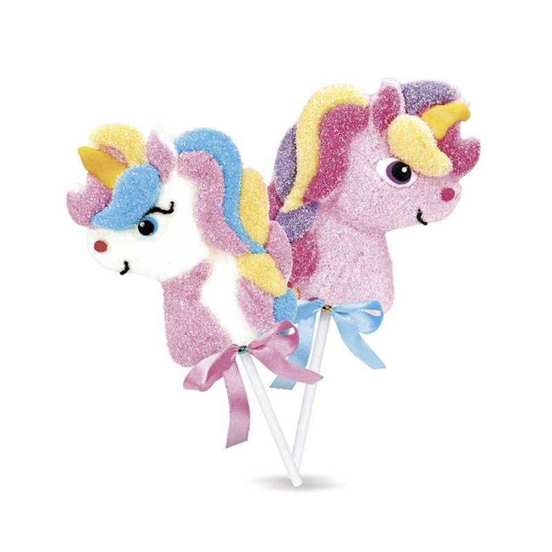 Licorne Mallow Pop rose : lot de 18 sucettes de guimauve gourmandes