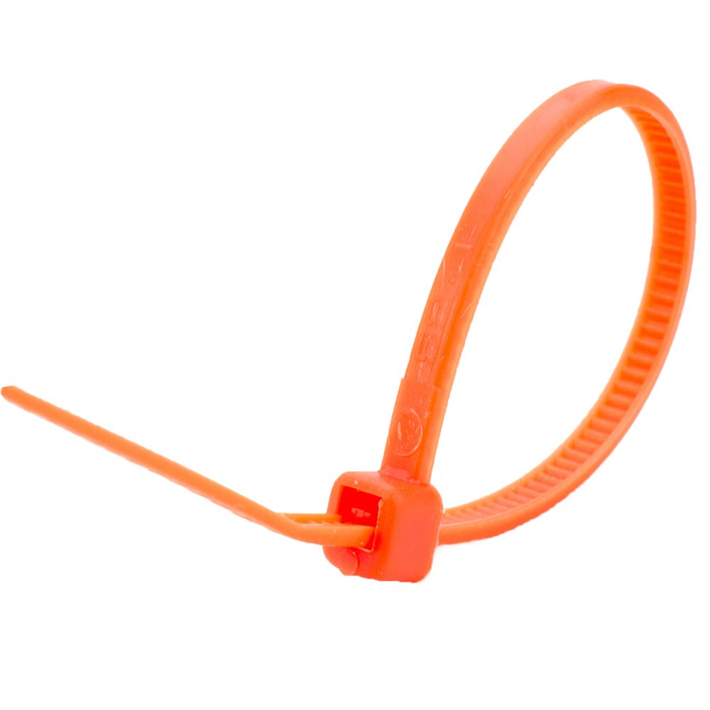 Ukcable-Ties Orange Cable Ties 200Mm X 4.8Mm Nylon Zip Tie Wraps - (Pack Of 500)