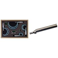 Vista 1 de Mitutoyo Juego de micrómetros exteriores 103-931 con estándares, rango de 0-4 pulgadas, graduación de 0.0001 pulgadas (juego de 4 piezas) y 050101