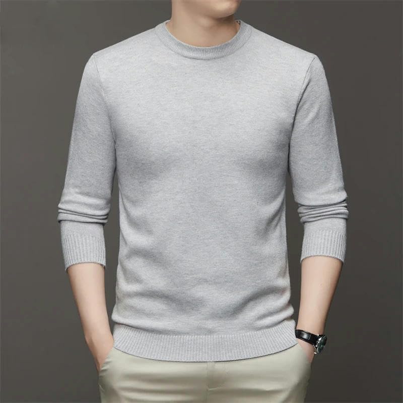 Men's High Neck Solid Color Sweater Soft Warm and Comfortable Men's Long Sleeved Sweater4
