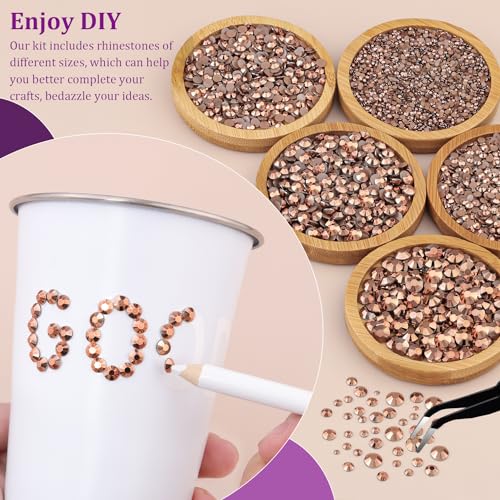 Image of Resin Jelly Rhinestones for Crafting with B7000 Jewelry Glue, 1 Box Champagne Flatback Crystal with 3Pcs 10ml Glue, Bedazzling Non Hotfix Gems for DIY Tumblers Clothing Shoes Manicure