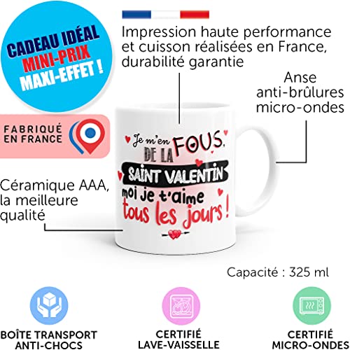 Luigi Collection Mug Amour Je T’Aime Tasse Message Humour drôle Idée Cadeau Original pour Ami Couple Amoureux Collègue Mari Femme Homme Copain Copine Pour Anniversaire St Valentin Noël. – vue 2