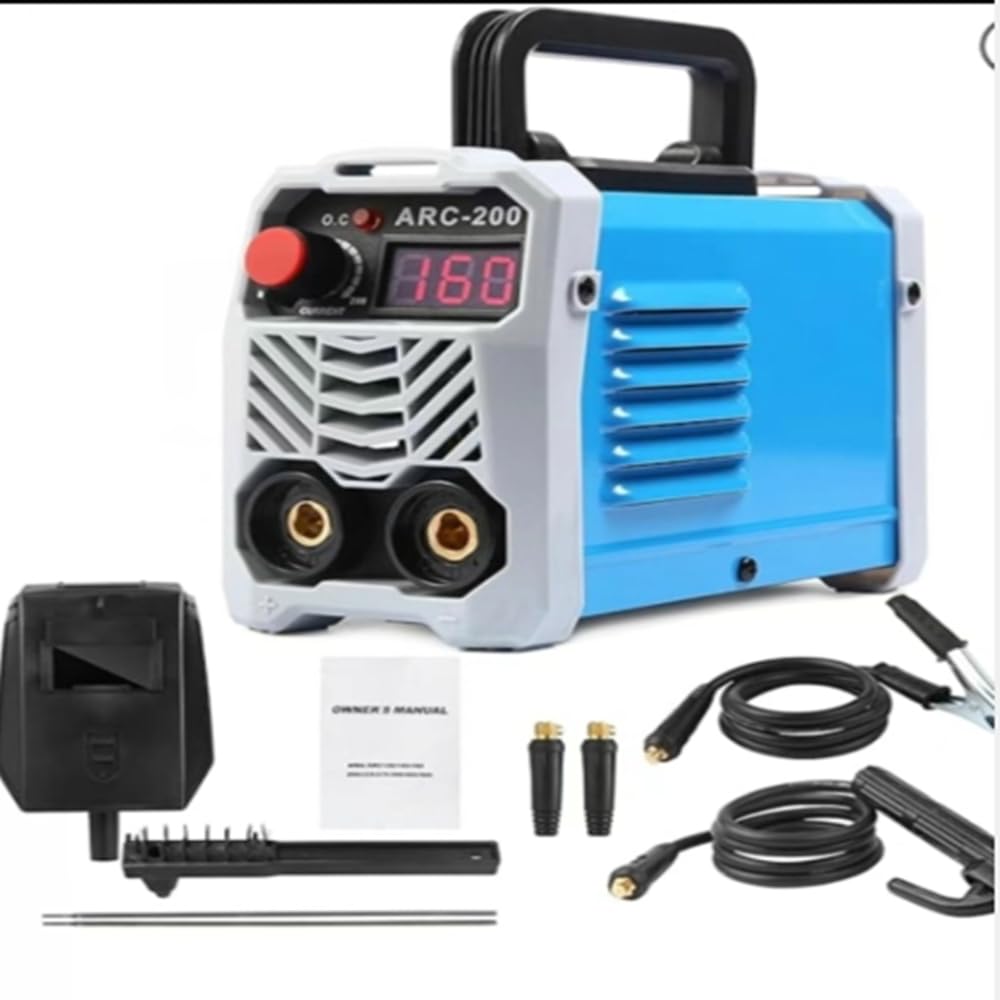 110V 200Amp MMA Welder Machine, Stick Welder, IGBT Inverter ARC Welding Machines Digital Display LCD Arc Force Anti-Stick, With Gloves