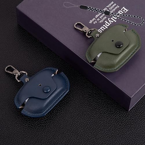Image of Compatible with Sony WF-1000XM5 Case Cover with Keychain Hook Lanyard,Vintage Leather Case Designed for Sony Earbuds WF1000XM5 Case Cover (2023) for Women Men (Green)