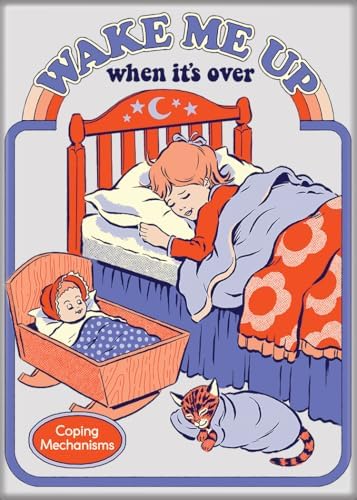 Ata-Boy Steven Rhodes Wake Me Up When It's Over 2.5" x 3.5" Magnet for Refrigerators and Lockers image 2