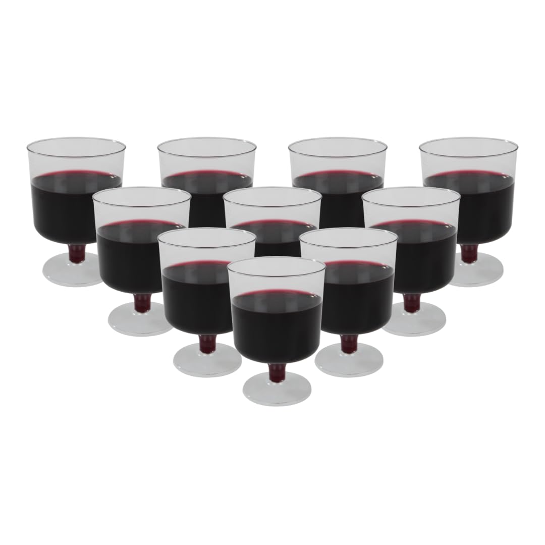 Abena Gastro Plastic Wine Glasses - 7oz Clear Disposable Flutes for Cocktails and Parties | Pack of 10