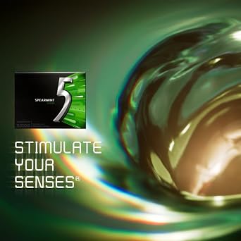 5 GUM Spearmint Rain Summer Travel Sugar Free Chewing Gum Refreshing Invigorating Minty Flavor Five Gum, 35 Stick Pack